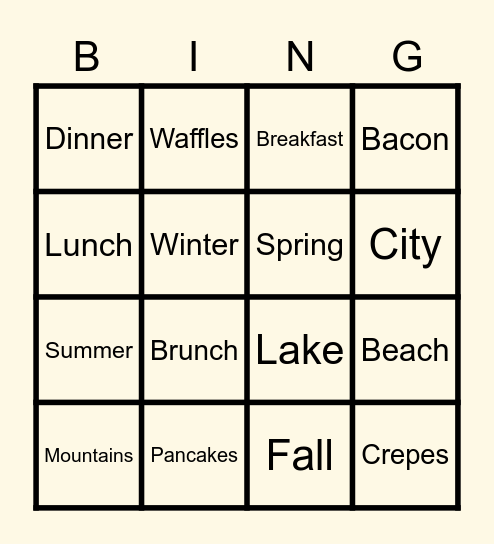 Teambuilding Activity Bingo Card