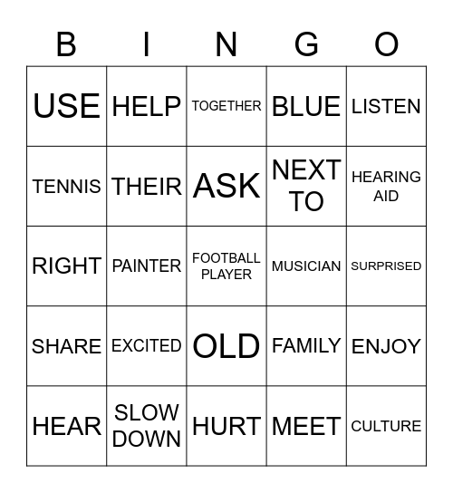 ASL 1 REVIEW PART I Bingo Card