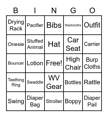 BABY SHOWER BINGO Card