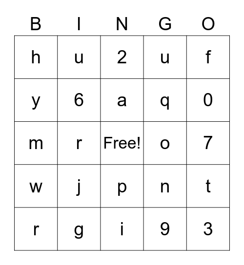 Cardiovascular System Bingo Card