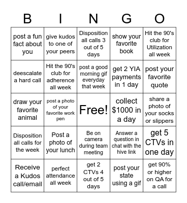 Bee Bingo ! Bingo Card