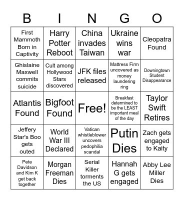 2023 Event Bingo Card