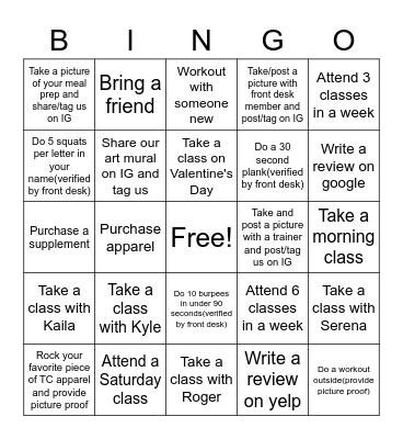 Blitz Bingo Card
