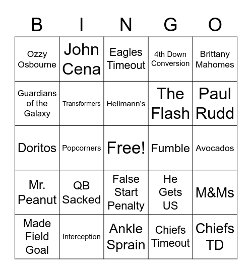 Dispatch Bowl Bingo Card