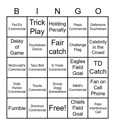 Bowl Bash Bingo Card