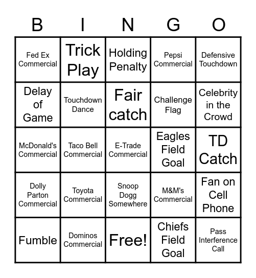 Bowl Bash Bingo Card