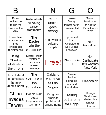 2023 Bingo Card