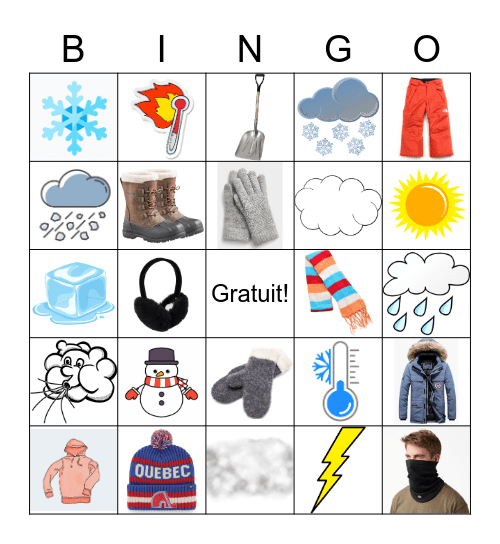 Bingo de la météo Bingo Card