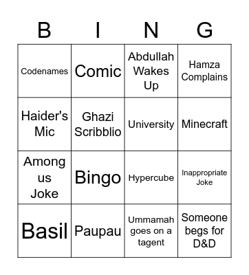 Shatter Me Bingo Card