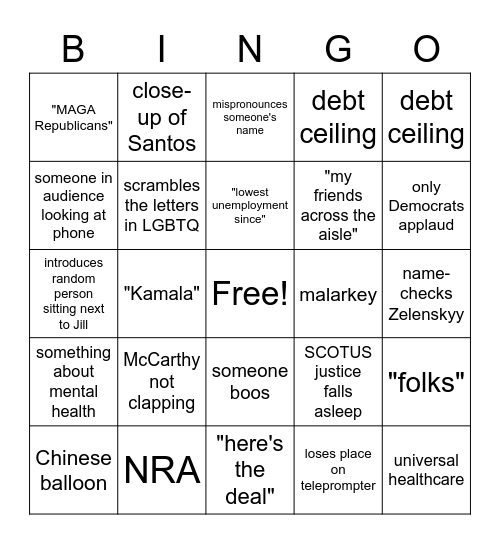 SOTU 02/07/23 Bingo Card