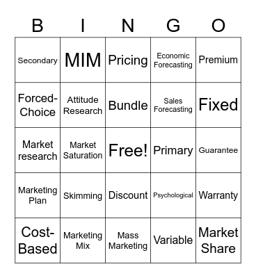 Marketing Bingo Card