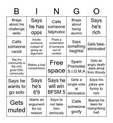 Daily SIG Bingo Card