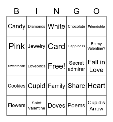 Valentine's Day Bingo Card