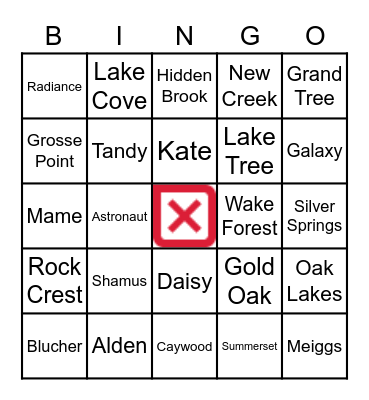 Lakeview Village Open Houses Bingo Card