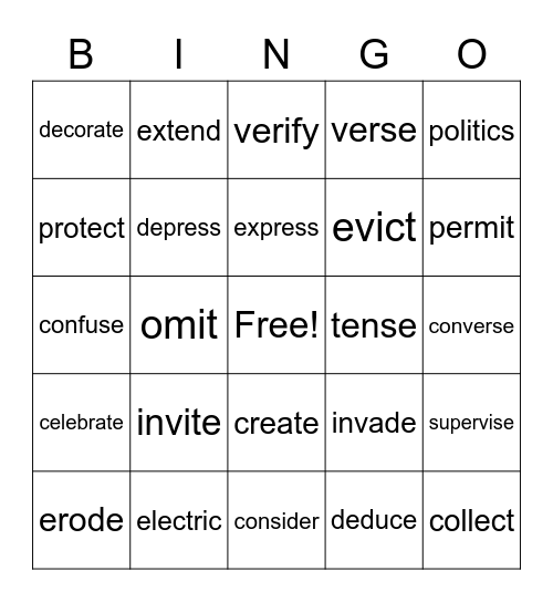 make these words into nouns-tion sion cian Bingo Card