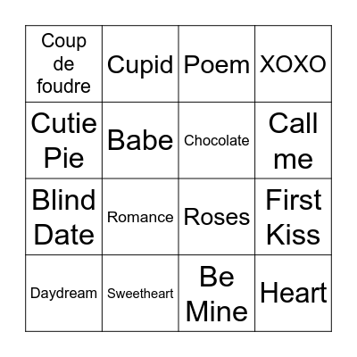 Valentine's Day Bingo! Bingo Card