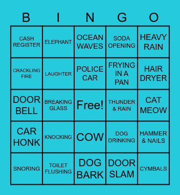 SOUNDS LIKE Bingo Card