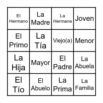 Loteria: La Familia Bingo Card