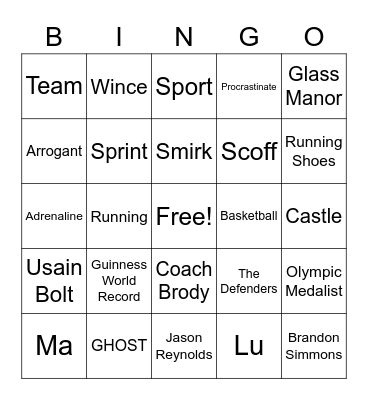 Ghost Bingo Card