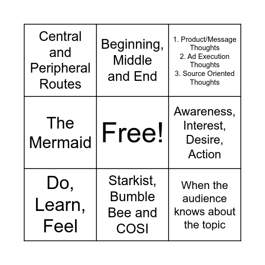 Week 4 Activity Bingo Card