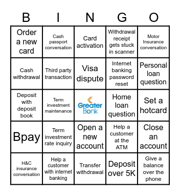 Branch Bingo Card