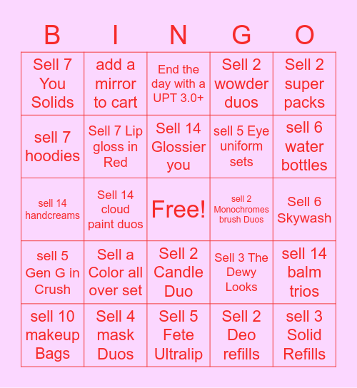 AOV Bingo Card