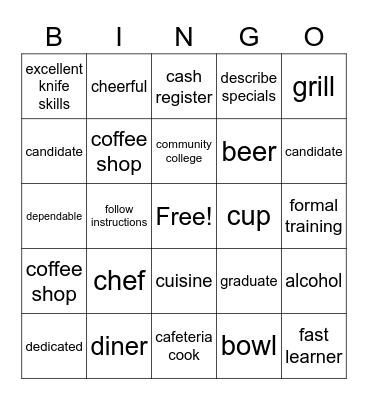 VOCABULARY - CS Bingo Card