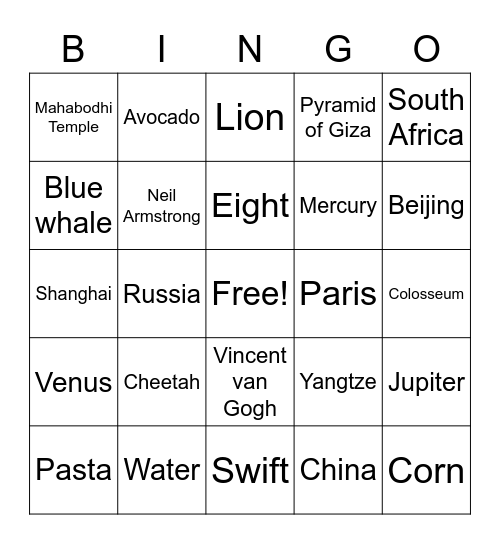 IVY BINGO Card
