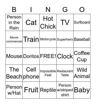 SUPERBOWL BINGO! Bingo Card