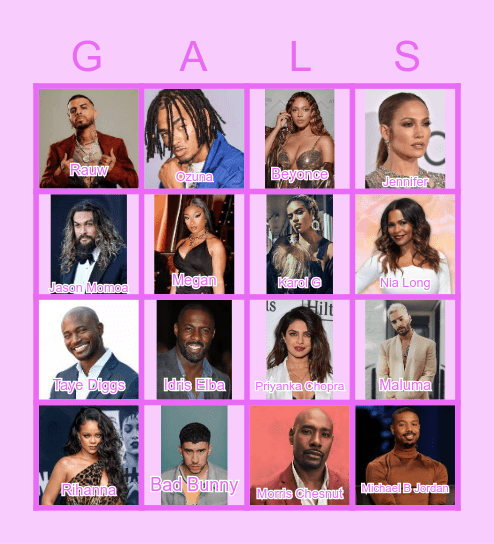 GALENTINES Bingo Card