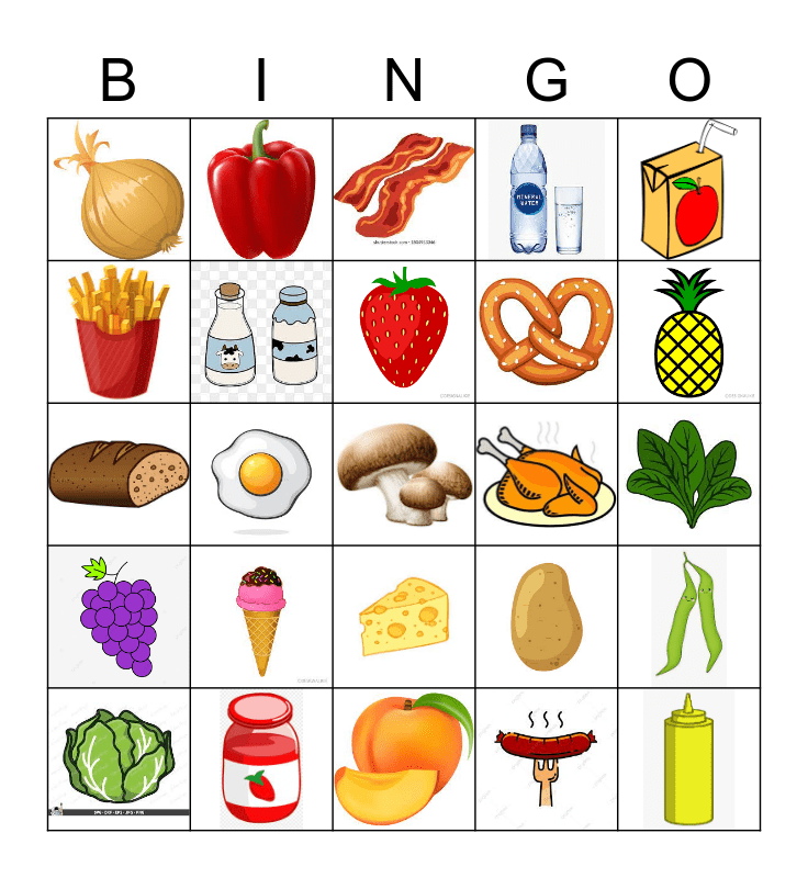 Essenwortschatz Bingo Card