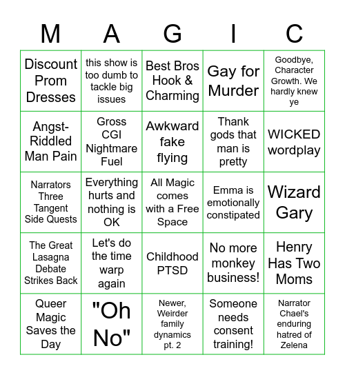 OUAT Season 3 Bingo Card