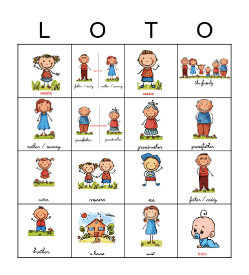 La famille Bingo Card