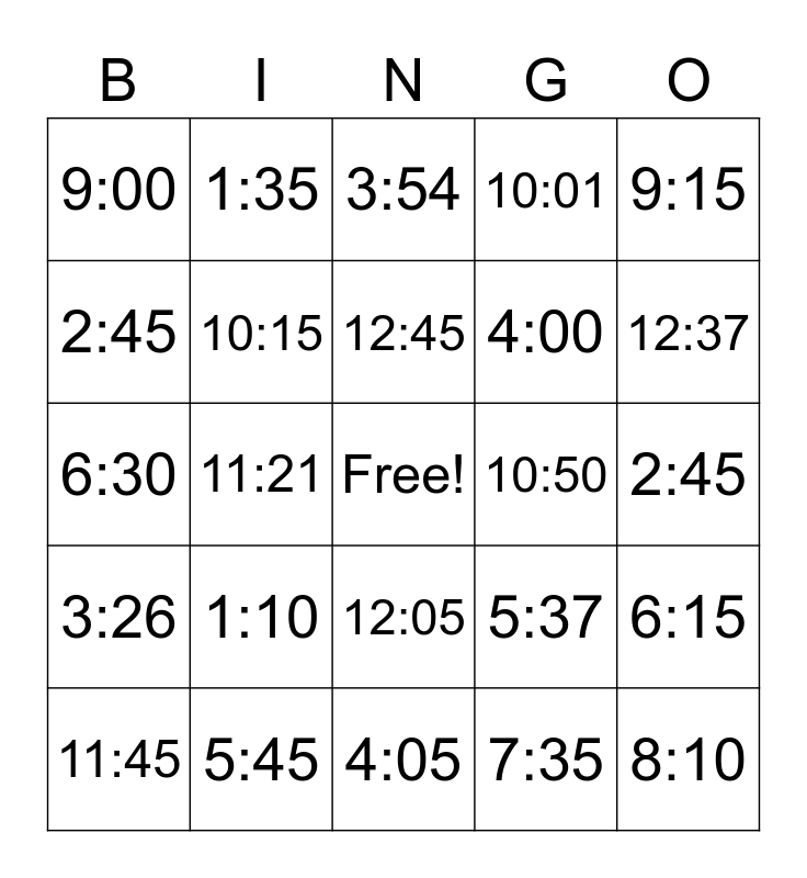 spanish-time-bingo-card
