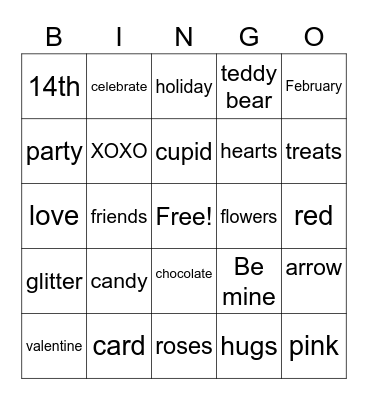 Valentine's Day Bingo Card