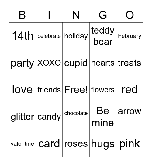 Valentine's Day Bingo Card