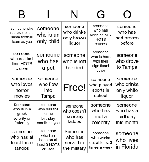 HOTS Meet and Great Bingo Card