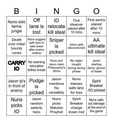 Turboloid Bingo Card