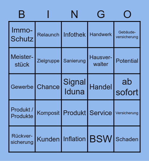 Gewerbe-Bingo Card