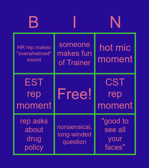 HUMAN RESOURCES BINGO Card