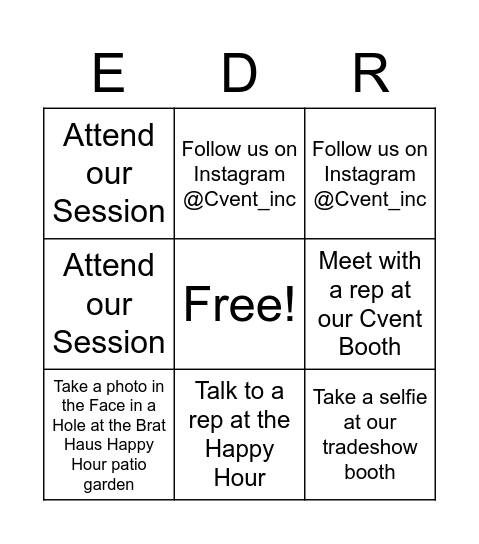 Events Drive Revenue Bingo Card