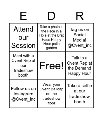 Events Drive Revenue Bingo Card
