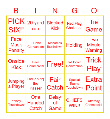 OZARKS FOX SUPERBOWL BINGO Card