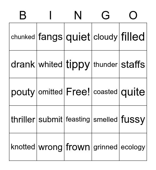 James spelling review Bingo Card