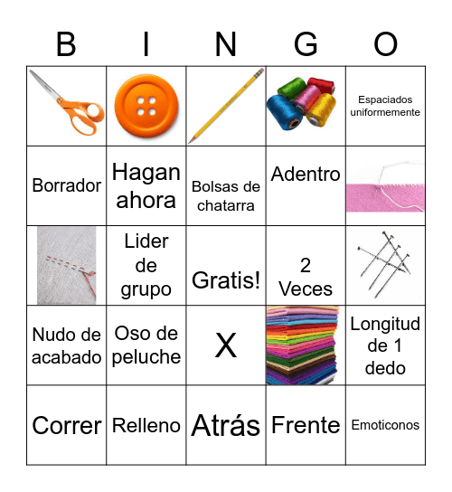 Sewing Bingo Card