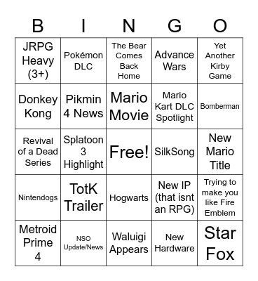 Direct 2/8 Bingo Card
