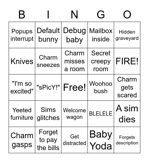 Charm Shell Tours Bingo Card