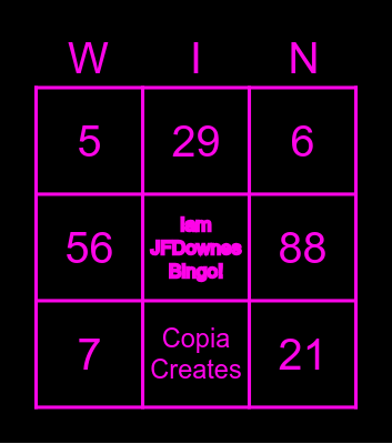 iamJFDownes Bingo Card
