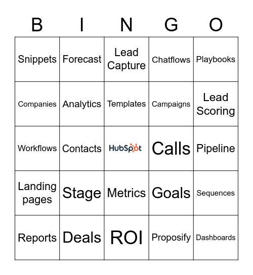 HubSpot Bingo Card