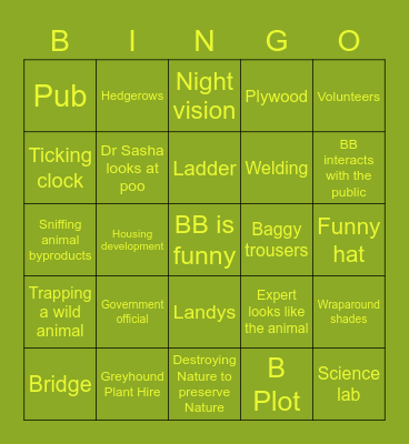 Wild Thing I Think I Know You Bingo Card